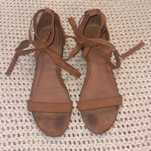Brown wrap around heels